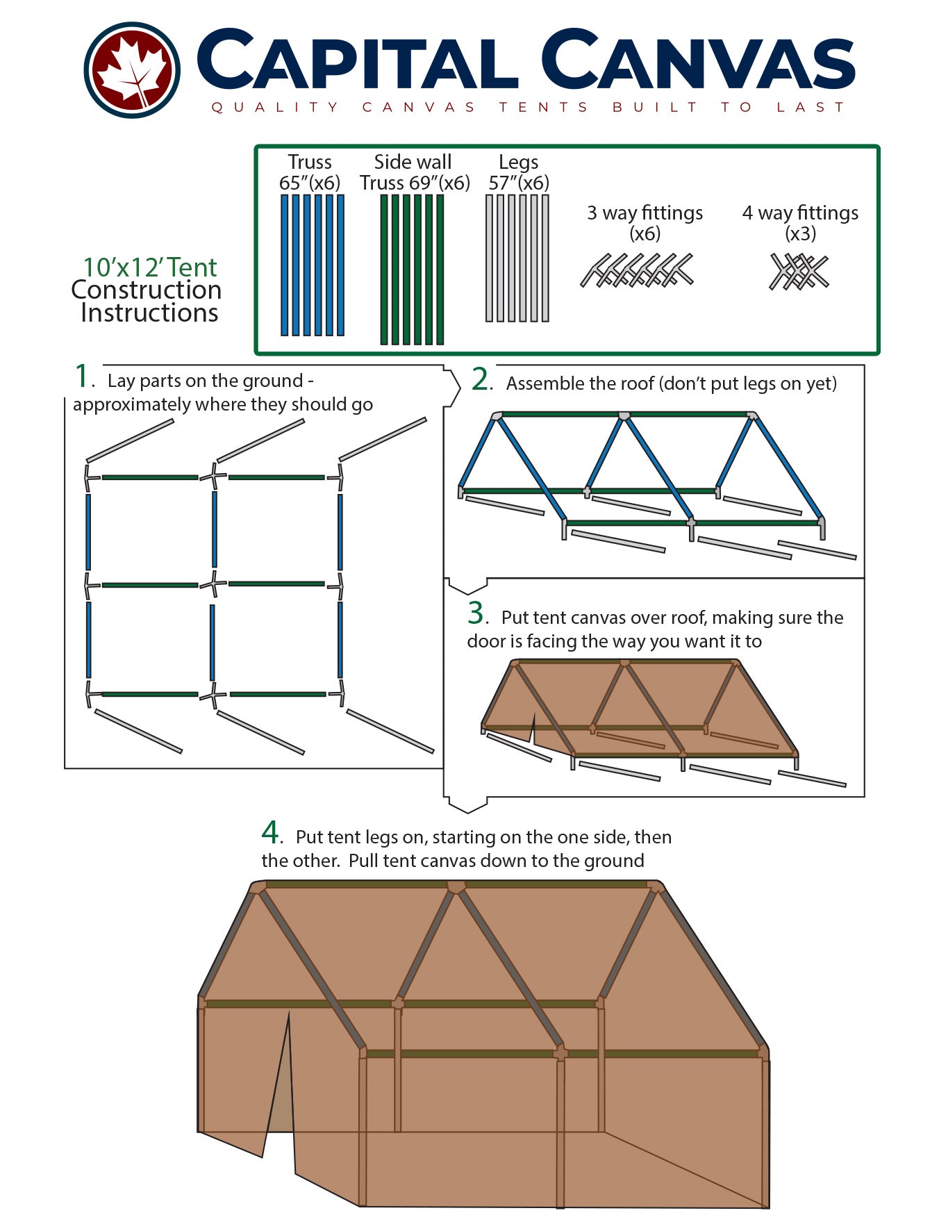 10′ x 12′ Canvas Wall Tent