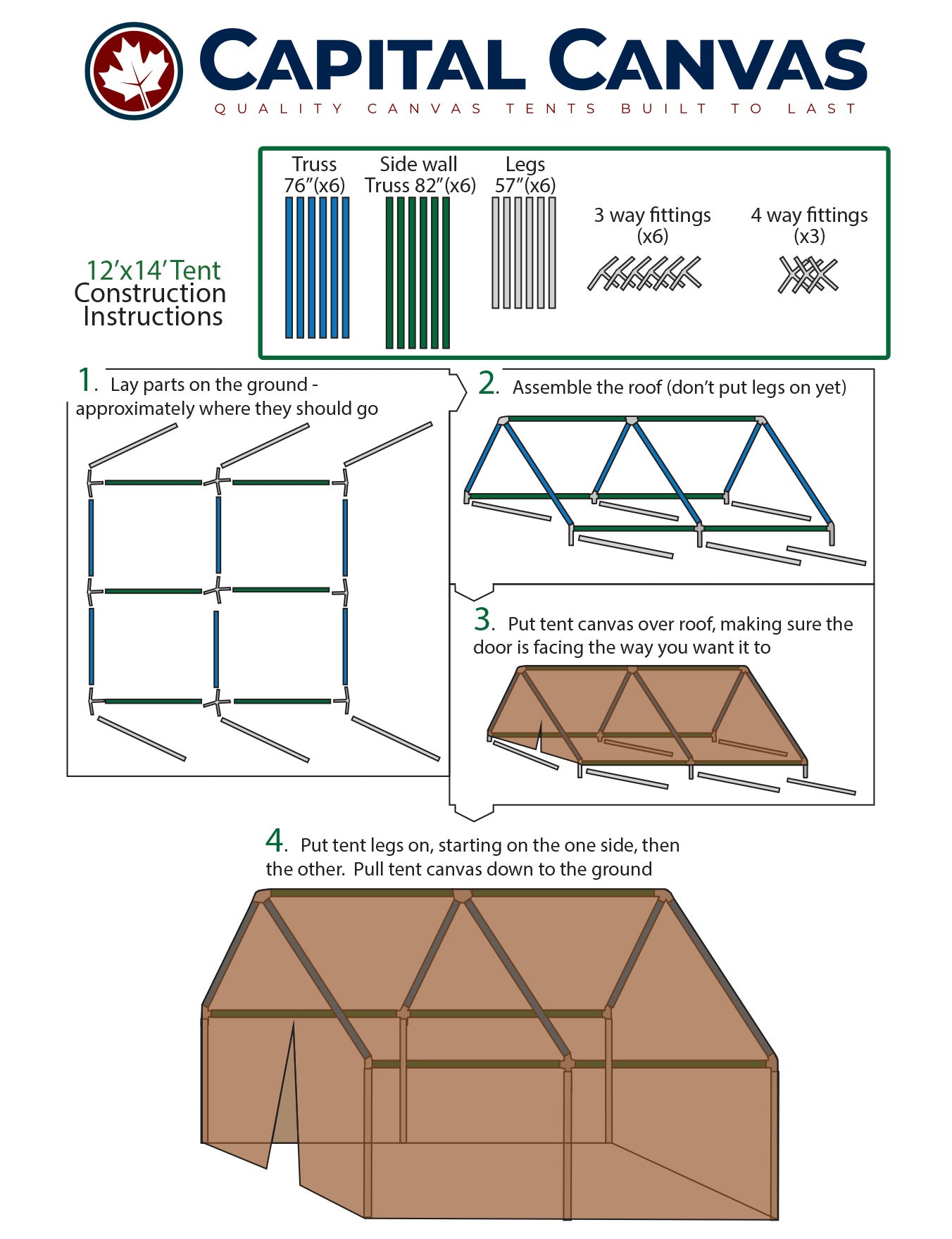 12′ x 14′ Canvas Wall Tent