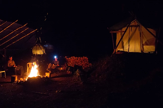 Canvas wall tent Night
